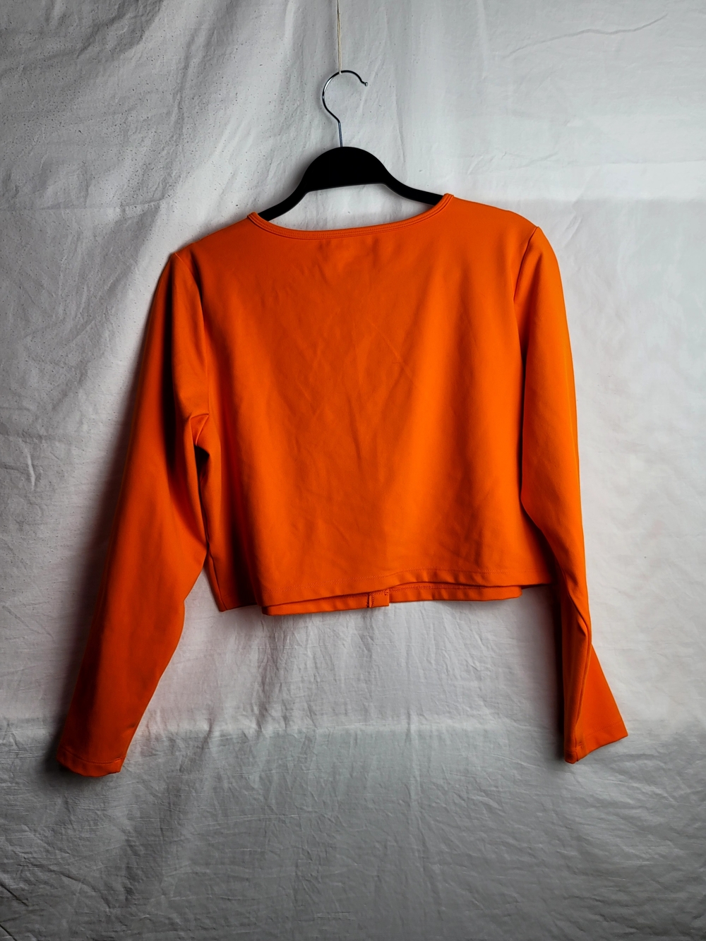 wild fable Orange Button-Front Long-Sleeve Crop Top - Picture 5 of 7